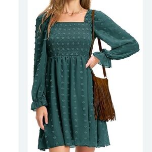 Pom-Pom Clip-Dot Tiered Girls Dress